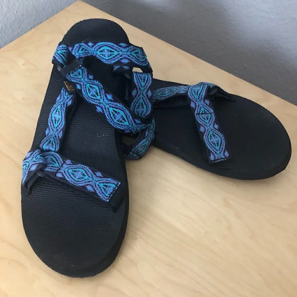 Teva Original Universal Athletic Sandal Men's size 12 Black Blue Activewear